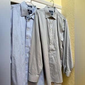 17.5 34-35 Men’s Travel Wrinkle Free Stafford Long Sleeved Button Up Shirts 2